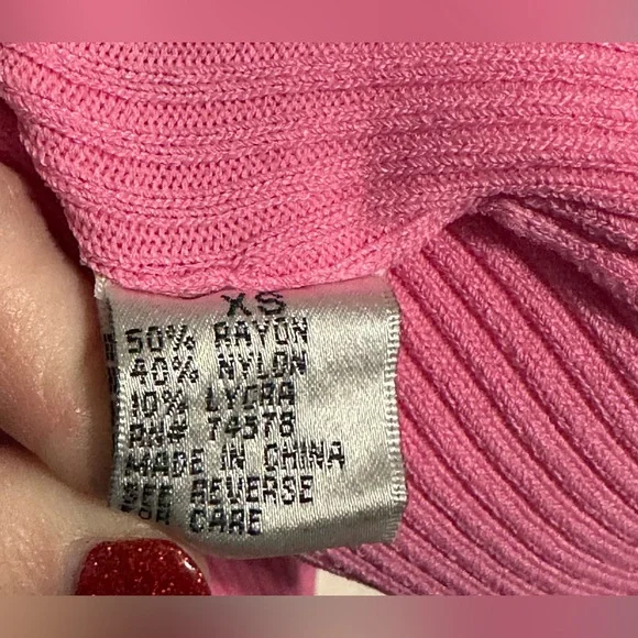 Cache pink full front zip off shoulder top - Picture 8 of 8